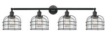 Innovations Lighting 215-BK-G74-CE-LED - Bell Cage - 4 Light - 44 inch - Matte Black - Bath Vanity Light