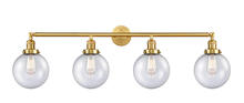 Innovations Lighting 215-SG-G204-8-LED - Beacon - 4 Light - 44 inch - Satin Gold - Bath Vanity Light