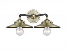 Innovations Lighting 284-2W-BAB-M4-AB - Railroad - 2 Light - 16 inch - Black Antique Brass - Bath Vanity Light