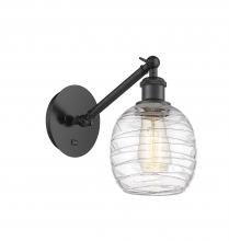 Innovations Lighting 317-1W-BK-G1013-LED - Belfast - 1 Light - 6 inch - Matte Black - Sconce