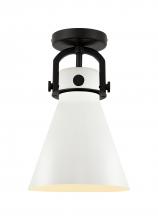 Innovations Lighting 410-1F-BK-M411-8W - Newton Cone - 1 Light - 8 inch - Matte Black - Flush Mount