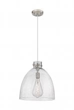  410-1PL-SN-G412-16SDY - Newton Bell - 1 Light - 16 inch - Satin Nickel - Cord hung - Pendant