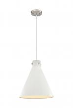  410-1PL-SN-M411-16W - Newton Cone - 1 Light - 16 inch - Satin Nickel - Cord hung - Pendant