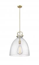  410-1SL-BB-G412-16SDY - Newton Bell - 1 Light - 16 inch - Brushed Brass - Pendant