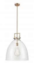 Innovations Lighting 411-1SL-BB-G412-18CL - Newton Bell - 1 Light - 18 inch - Brushed Brass - Pendant