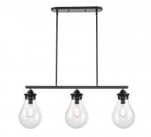 Innovations Lighting 414-3I-BK-8CL-LED - Genesis - 3 Light - 39 inch - Matte Black - Cord hung - Island Light