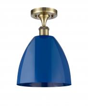 Innovations Lighting 516-1C-AB-MBD-9-BL-LED - Plymouth - 1 Light - 9 inch - Antique Brass - Semi-Flush Mount