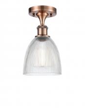 Innovations Lighting 516-1C-AC-G382-LED - Castile - 1 Light - 6 inch - Antique Copper - Semi-Flush Mount