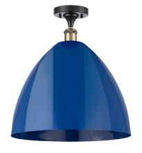 Innovations Lighting 516-1C-BAB-MBD-16-BL-LED - Plymouth - 1 Light - 16 inch - Black Antique Brass - Semi-Flush Mount