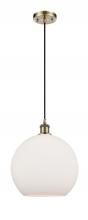 Innovations Lighting 516-1P-AB-G121-12-LED - Athens - 1 Light - 12 inch - Antique Brass - Cord hung - Mini Pendant