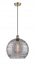 Innovations Lighting 516-1P-AB-G1213-14SM - Athens Deco Swirl - 1 Light - 14 inch - Antique Brass - Cord hung - Pendant