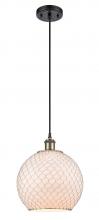 Innovations Lighting 516-1P-BAB-G121-10CSN-LED - Farmhouse Chicken Wire - 1 Light - 10 inch - Black Antique Brass - Cord hung - Mini Pendant