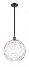 Innovations Lighting 516-1P-BAB-G1215-14-LED - Athens Water Glass - 1 Light - 13 inch - Black Antique Brass - Cord hung - Pendant