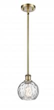 Innovations Lighting 516-1S-AB-G1215-6-LED - Athens Water Glass - 1 Light - 6 inch - Antique Brass - Mini Pendant