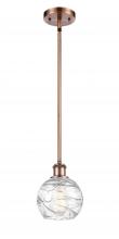 Innovations Lighting 516-1S-AC-G1213-6-LED - Athens Deco Swirl - 1 Light - 6 inch - Antique Copper - Mini Pendant