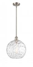 Innovations Lighting 516-1S-SN-G1215-12-LED - Athens Water Glass - 1 Light - 12 inch - Brushed Satin Nickel - Mini Pendant