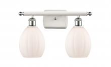 Innovations Lighting 516-2W-WPC-G81-LED - Eaton - 2 Light - 16 inch - White Polished Chrome - Bath Vanity Light