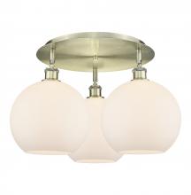 Innovations Lighting 516-3C-AB-G121-10 - Athens - 3 Light - 22 inch - Antique Brass - Flush Mount