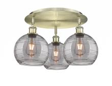 Innovations Lighting 516-3C-AB-G1213-8SM - Athens Deco Swirl - 3 Light - 20 inch - Antique Brass - Flush Mount