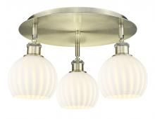 Innovations Lighting 516-3C-AB-G1217-6WV - White Venetian - 3 Light - 18 inch - Antique Brass - Flush Mount