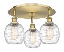  516-3C-BB-G1013 - Belfast - 3 Light - 18 inch - Brushed Brass - Flush Mount