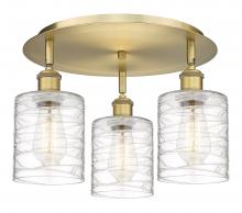  516-3C-BB-G1113 - Cobbleskill - 3 Light - 17 inch - Brushed Brass - Flush Mount