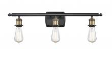 Innovations Lighting 516-3W-BAB-LED - Bare Bulb - 3 Light - 26 inch - Black Antique Brass - Bath Vanity Light