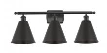 Innovations Lighting 516-3W-BK-MBC-8-BK-LED - Berkshire - 3 Light - 28 inch - Matte Black - Bath Vanity Light