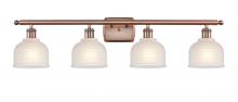 Innovations Lighting 516-4W-AC-G411-LED - Dayton - 4 Light - 36 inch - Antique Copper - Bath Vanity Light