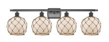 Innovations Lighting 516-4W-BK-G121-8RB - Farmhouse Rope - 4 Light - 38 inch - Matte Black - Bath Vanity Light