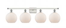 Innovations Lighting 516-4W-WPC-G121-LED - Athens - 4 Light - 38 inch - White Polished Chrome - Bath Vanity Light