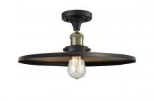 Innovations Lighting 517-1CH-BAB-MFR-BK-16-LED - Railroad - 1 Light - 16 inch - Black Antique Brass - Semi-Flush Mount