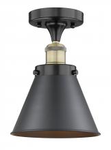 Innovations Lighting 616-1F-BAB-M13-BK - Appalachian - 1 Light - 8 inch - Black Antique Brass - Semi-Flush Mount