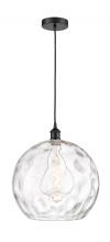 Innovations Lighting 616-1P-BK-G1215-14-LED - Athens Water Glass - 1 Light - 13 inch - Matte Black - Cord hung - Pendant