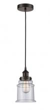 Innovations Lighting 616-1PH-OB-G184-LED - Canton - 1 Light - 6 inch - Oil Rubbed Bronze - Cord hung - Mini Pendant