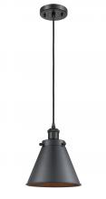 Innovations Lighting 916-1P-BK-M13-LED - Appalachian - 1 Light - 8 inch - Matte Black - Cord hung - Mini Pendant