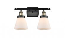  916-2W-BAB-G61 - Cone - 2 Light - 16 inch - Black Antique Brass - Bath Vanity Light