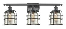 Innovations Lighting 916-3W-BK-G58-CE - Bell Cage - 3 Light - 26 inch - Matte Black - Bath Vanity Light