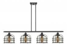  916-4I-BK-G78-CE-LED - Bell Cage - 4 Light - 48 inch - Matte Black - Stem Hung - Island Light