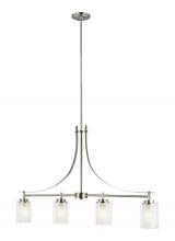 Generation Lighting 6637304-962 - Elmwood Park traditional 4-light indoor dimmable linear ceiling chandelier pendant light in brushed