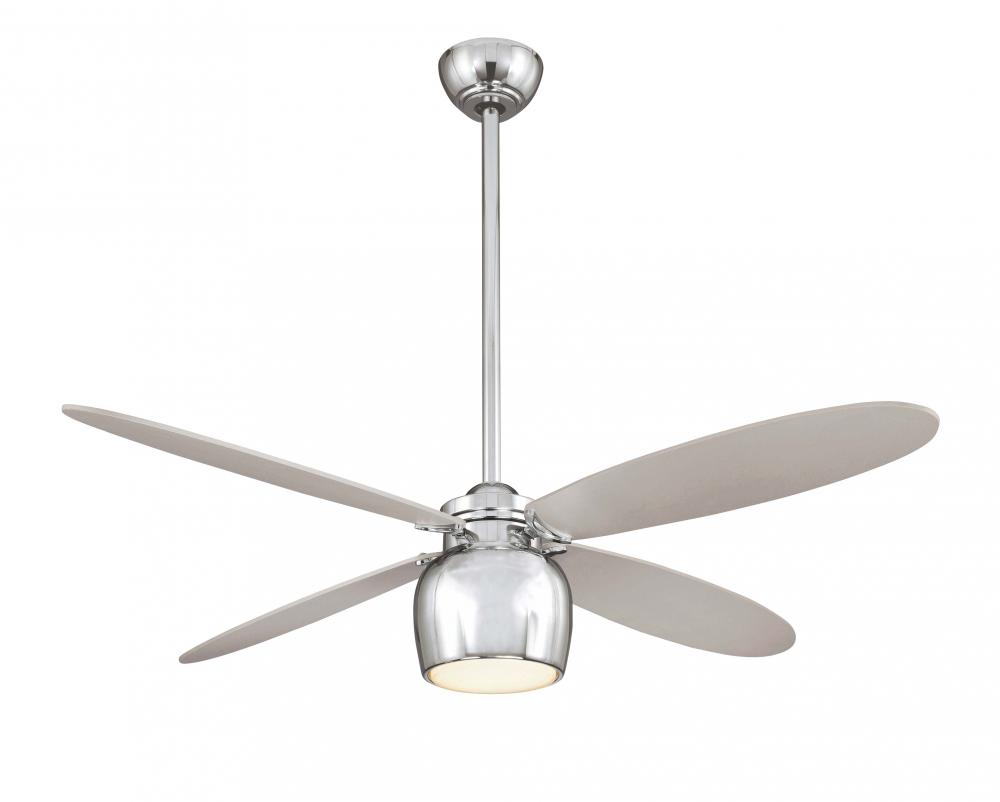 One Light Chrome Ceiling Fan