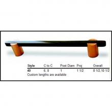 Colonial Bronze 40S-6-10BX15-8H - 6'' Split Finish Pull Surface Mount - Oil Rubbed Bronze and Satin Nickel