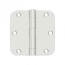 Deltana S35R5BKUSPW - 3-1/2'' x 3-1/2'' x 5/8'' Radius Hinge, Residential Thickness