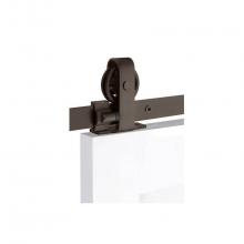 Emtek B120210.SD.CL.US19.DD - Barn Door, Classic, Top Mount, 10'', Solid Wheel, Classic Fastener, US19, Double Door