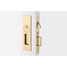 Emtek 2153US10B - Keyed, Narrow Modern Rectangular Pocket Door Mortise Lock, US10B