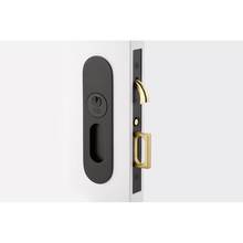 Emtek 2163US10B - Keyed, Narrow Oval Pocket Door Mortise Lock, US10B