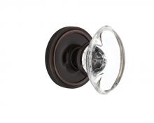 Nostalgic Warehouse 700223 - Nostalgic Warehouse Classic Rosette Passage Oval Clear Crystal Glass Door Knob in Timeless Bronze