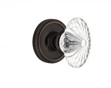 Nostalgic Warehouse 700224 - Nostalgic Warehouse Classic Rosette Passage Oval Fluted Crystal Glass Door Knob in Timeless Bronze