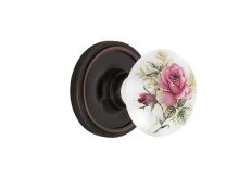 Nostalgic Warehouse 700227 - Nostalgic Warehouse Classic Rosette Passage White Rose Porcelain Door Knob in Timeless Bronze