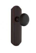 Nostalgic Warehouse 700267 - Nostalgic Warehouse Deco Plate Passage Black Porcelain Door Knob in Timeless Bronze